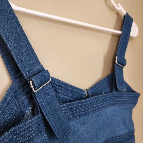 Betsey Johnson Blue Denim Zip-Front Dress Size 10 - Picture 6 of 7